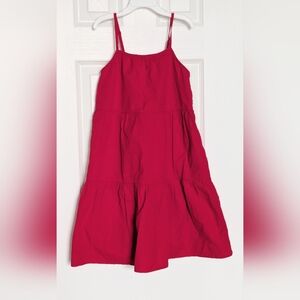 NWT Uniqlo Girls' (Size 7-8) Red Lightweight Seersucker Camisole Dress/Sundress